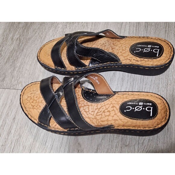 BOC Women's Born Concept Brown Leather Upper Strap Sandals Size 8 - Picture 4 of 11